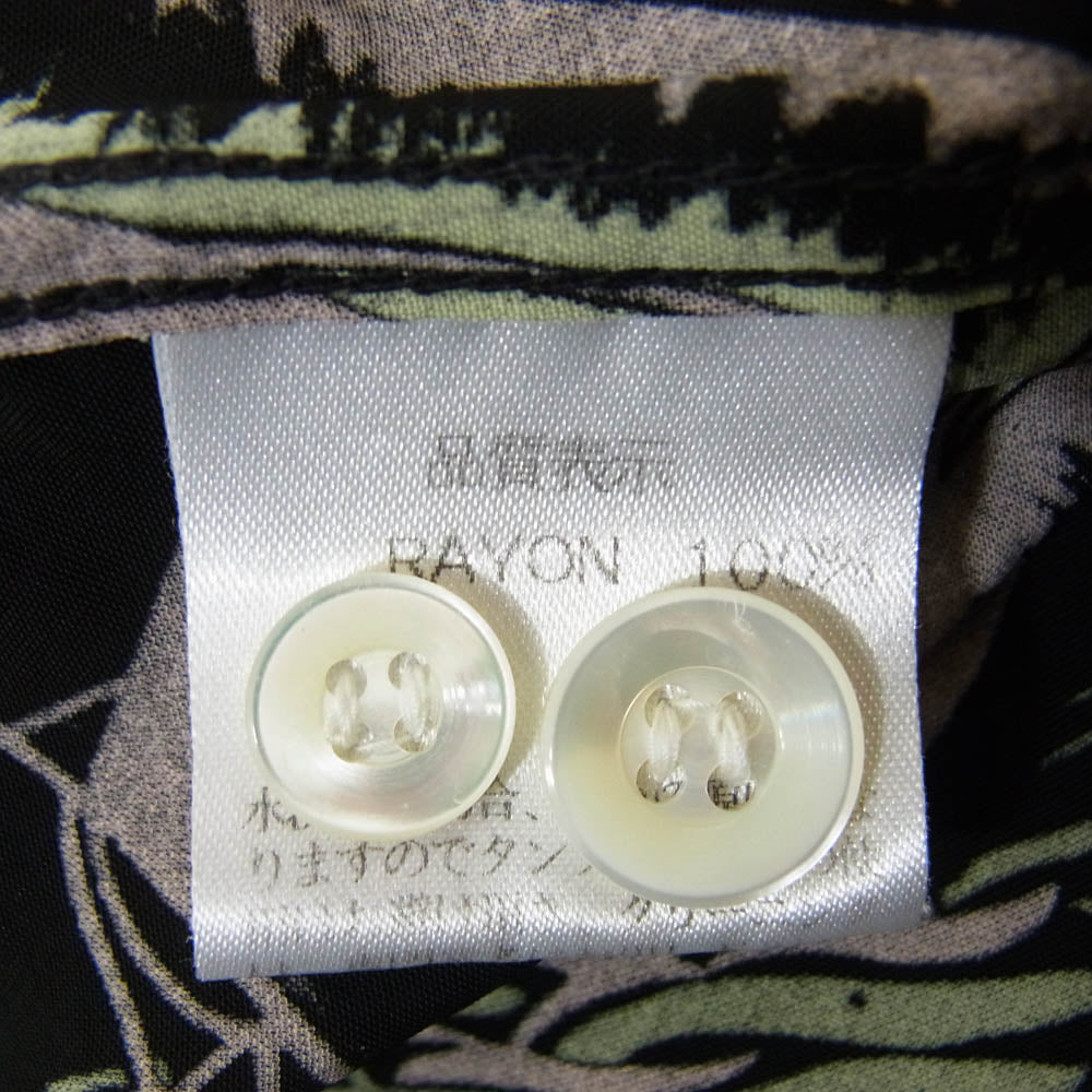THE FLAT HEAD ザフラットヘッド レーヨン ハワイアン シャツ ブラック系 L【中古】