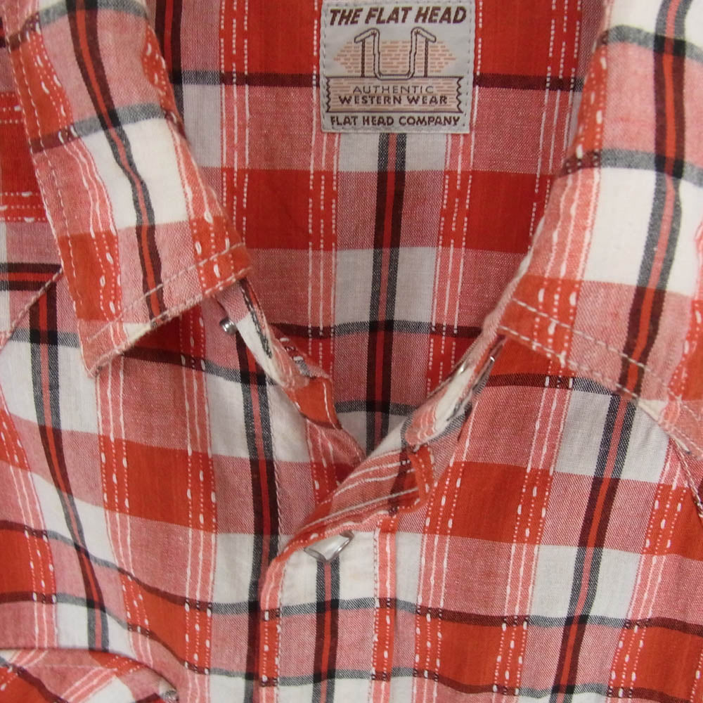 THE FLAT HEAD ザフラットヘッド RJB チェック ウエスタン シャツ レッド系 40【中古】