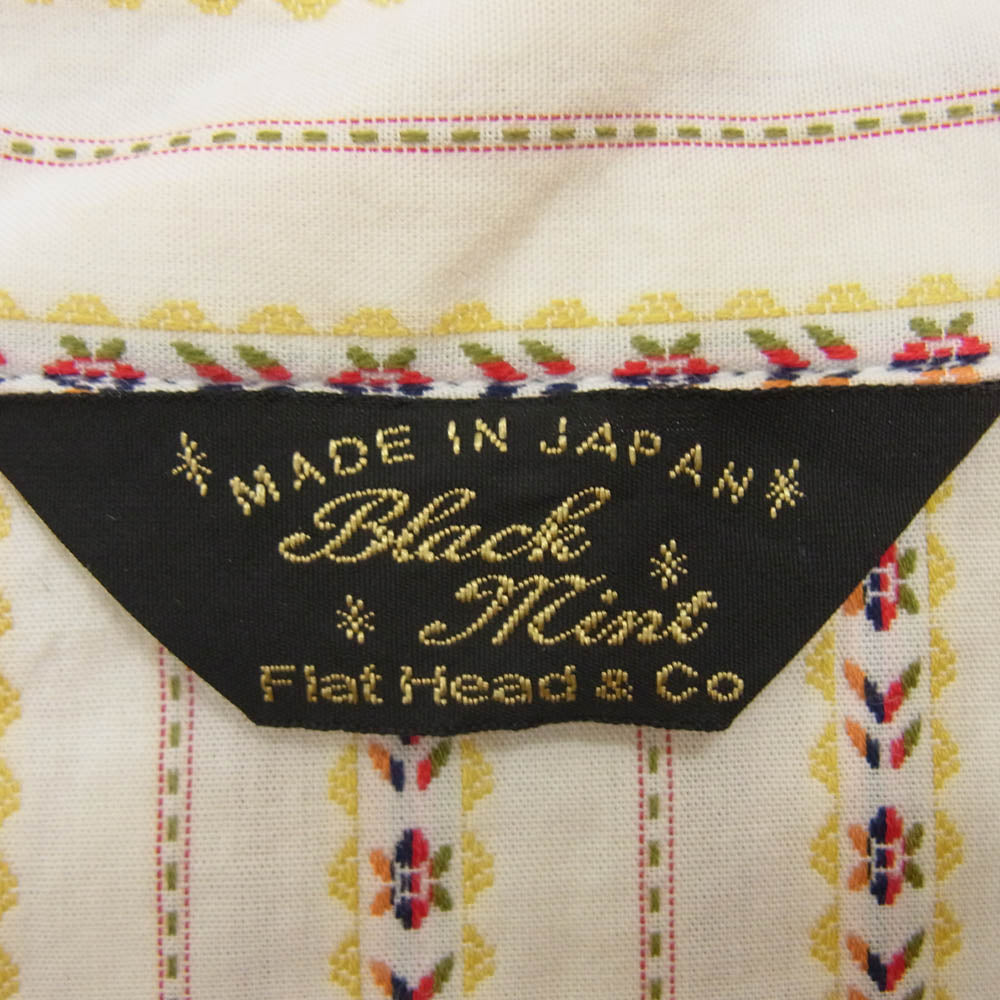 THE FLAT HEAD ザフラットヘッド ストライプ オープンカラー ロングスリーブ 長袖 シャツ ホワイト系 40【中古】
