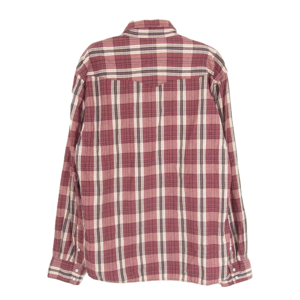 THE FLAT HEAD ザフラットヘッド CW-42W JAQUARD WESTERN SHIRT ジャガード ウエスタン 長袖 シャツ レッド系 40【中古】