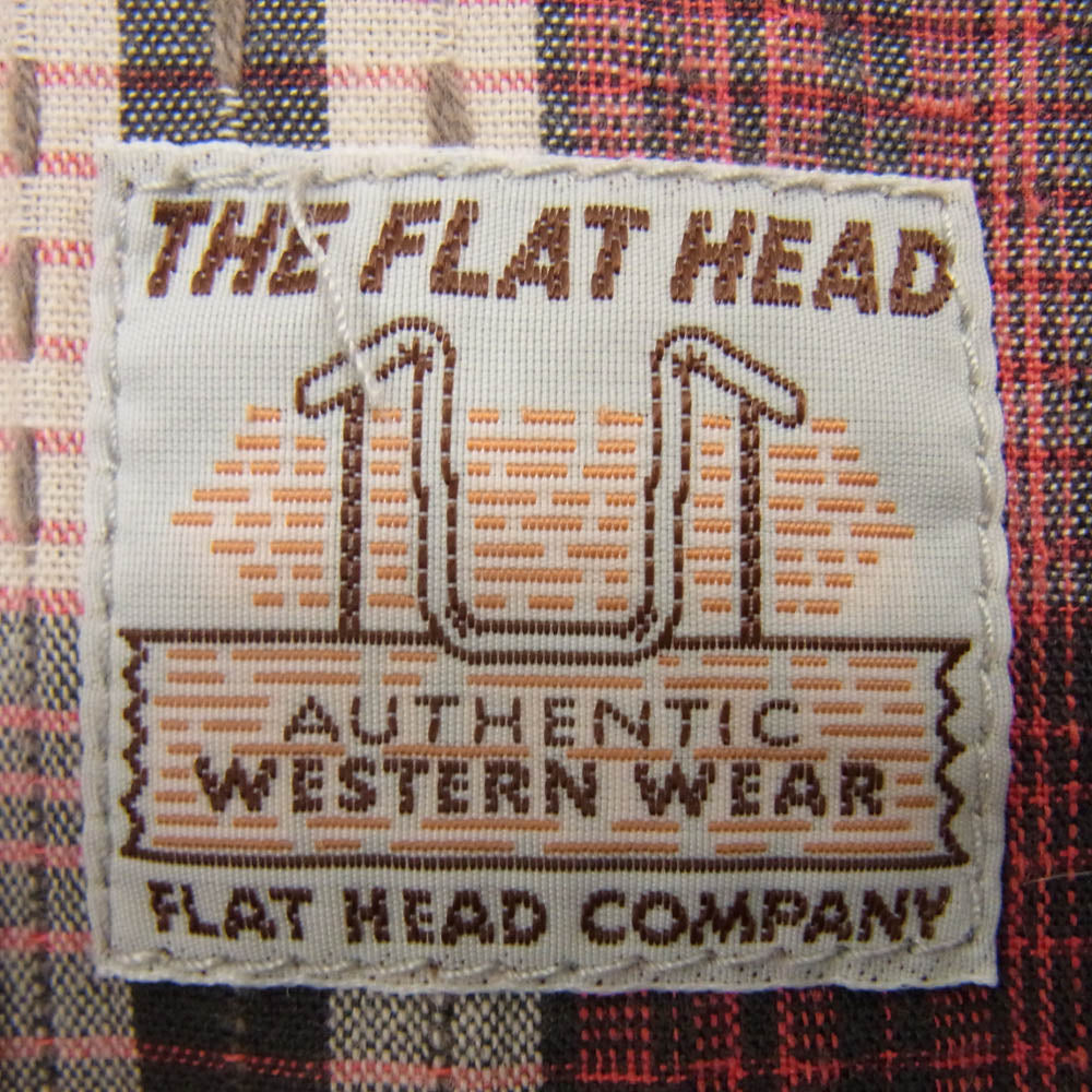 THE FLAT HEAD ザフラットヘッド CW-42W JAQUARD WESTERN SHIRT ジャガード ウエスタン 長袖 シャツ レッド系 40【中古】