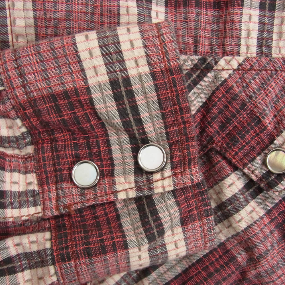 THE FLAT HEAD ザフラットヘッド CW-42W JAQUARD WESTERN SHIRT ジャガード ウエスタン 長袖 シャツ レッド系 40【中古】