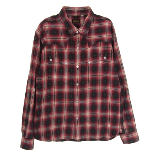 THE FLAT HEAD ザフラットヘッド CW-44W ネイティブ チェック ウエスタン 長袖 シャツ レッド系 40【中古】