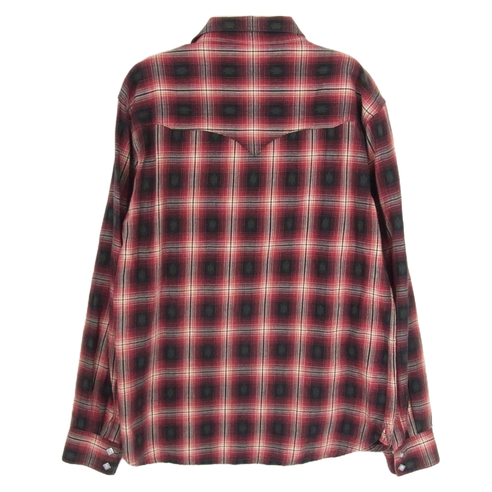 THE FLAT HEAD ザフラットヘッド CW-44W ネイティブ チェック ウエスタン 長袖 シャツ レッド系 40【中古】