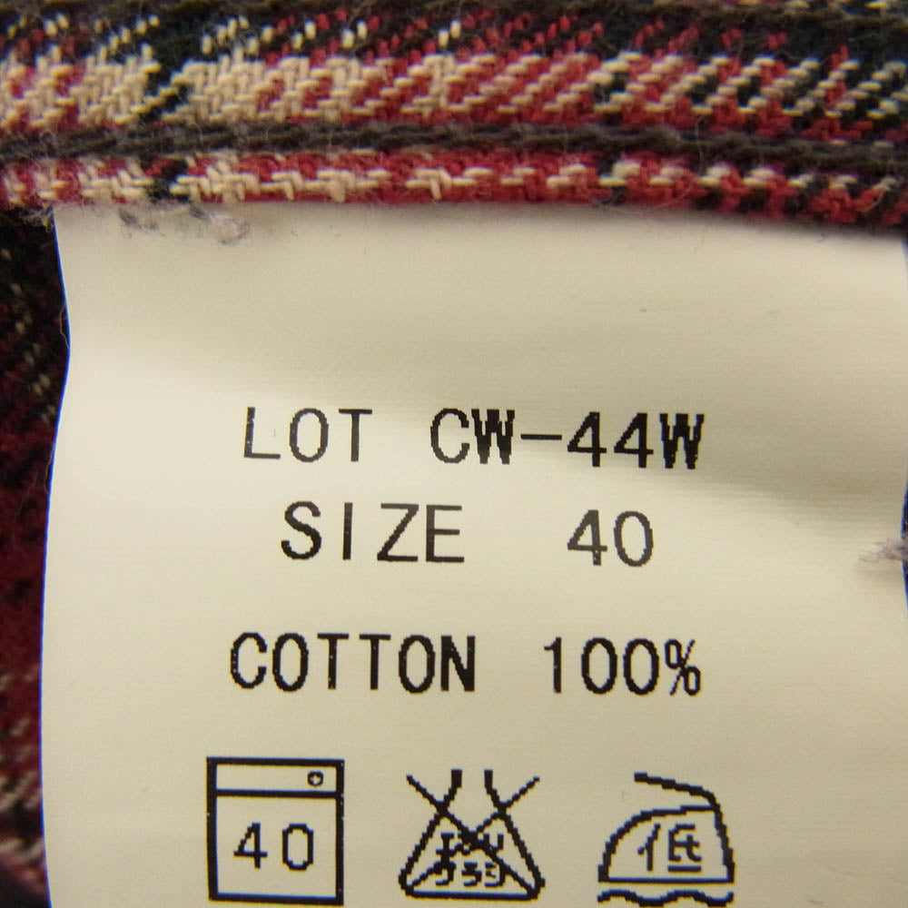 THE FLAT HEAD ザフラットヘッド CW-44W ネイティブ チェック ウエスタン 長袖 シャツ レッド系 40【中古】