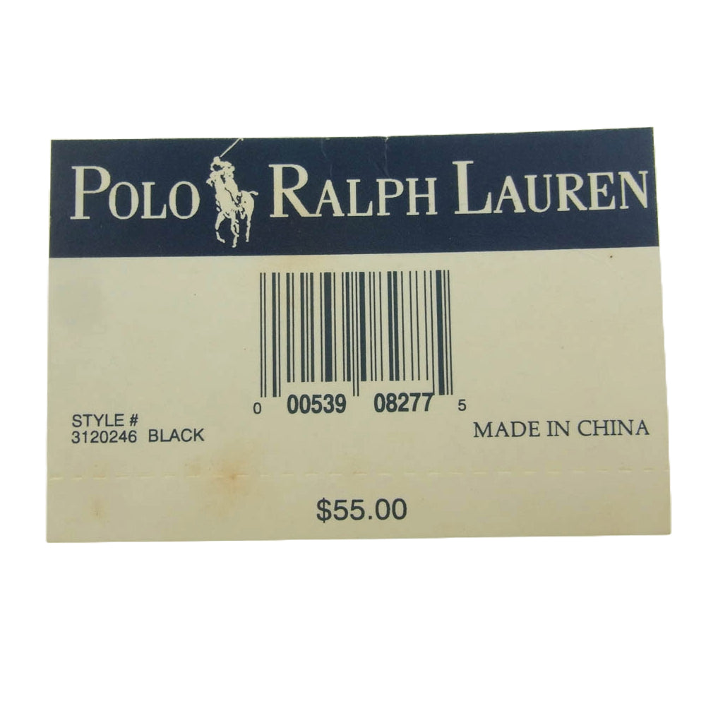 POLO RALPH LAUREN ポロ・ラルフローレン クロコ型押し レザー カードケース 名刺入れ ブラック系【中古】