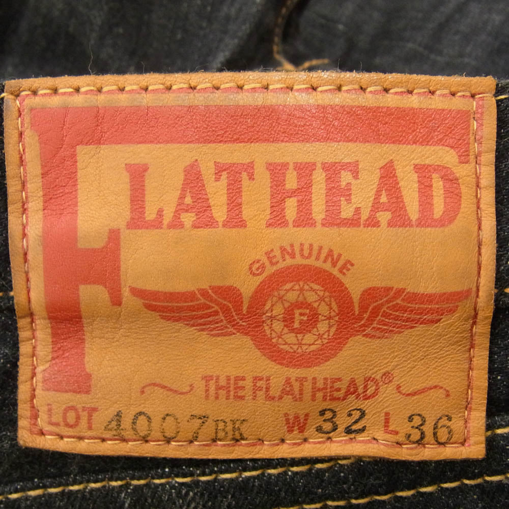 THE FLAT HEAD ザフラットヘッド 4007BK ブーツカット フレア ブラック デニム パンツ ブラック系 32【中古】