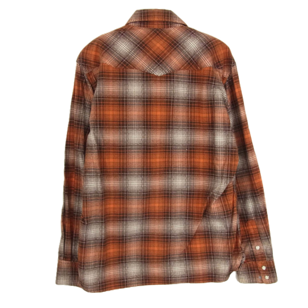 THE FLAT HEAD ザフラットヘッド フランネル ウエスタン チェック シャツ ブラウン系 40【中古】