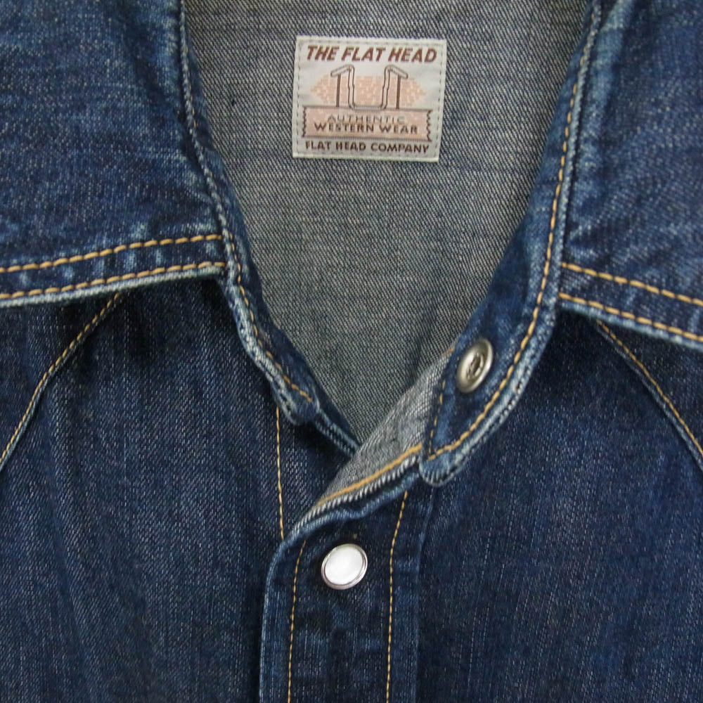 THE FLAT HEAD ザフラットヘッド 7001 デニム ウェスタン シャツ インディゴブルー系 40【中古】