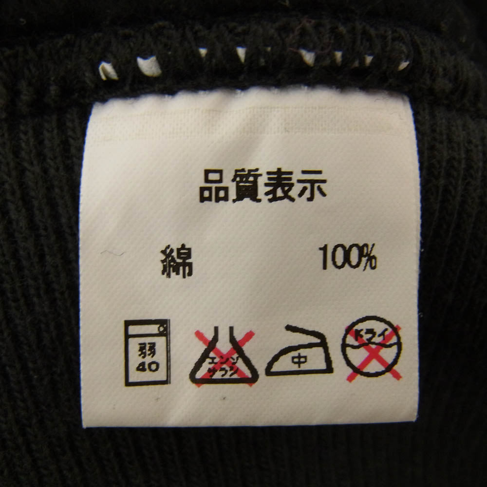 THE FLAT HEAD ザフラットヘッド フライング ホイール  バック プリント ハーフジップ プリント スウェット ブラック系 L【中古】