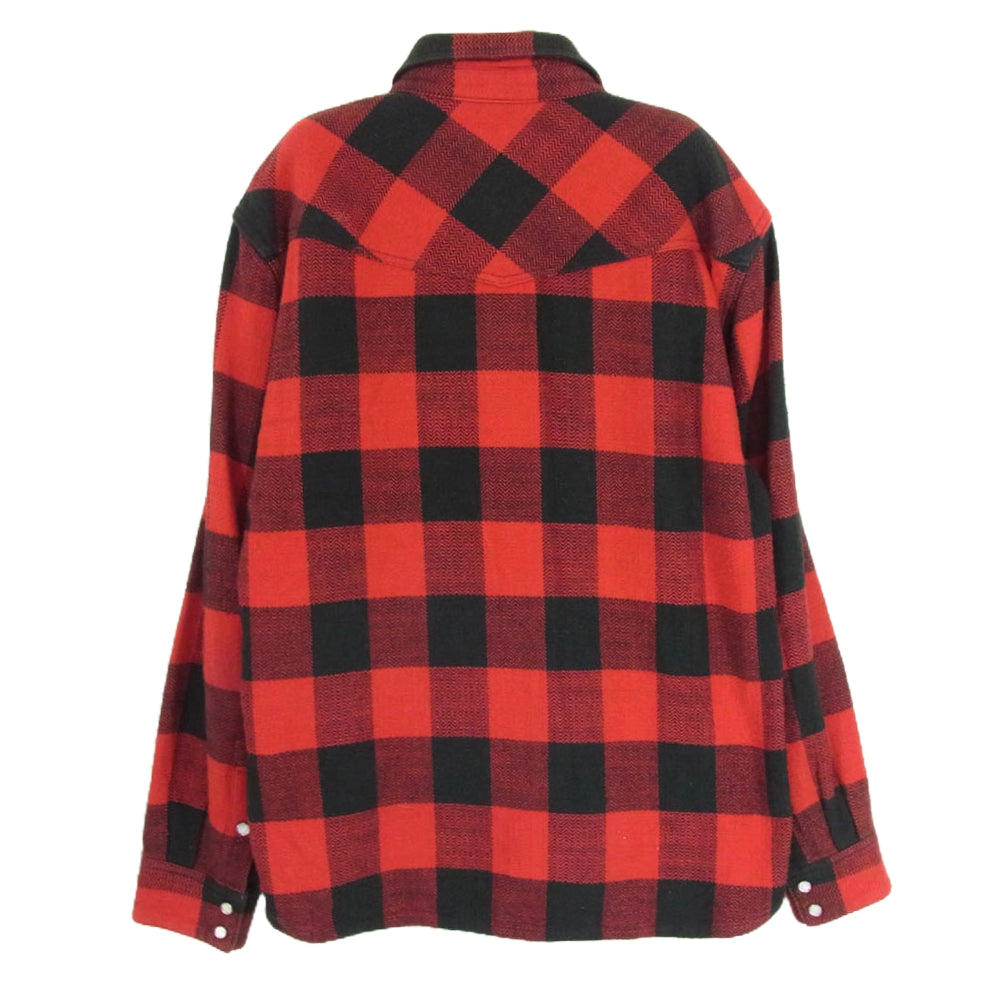 THE FLAT HEAD ザフラットヘッド チェック ヘビーネル ウエスタン ロングスリーブ 長袖 シャツ レッド系 40【中古】