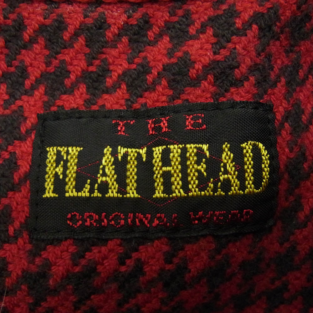THE FLAT HEAD ザフラットヘッド 千鳥柄 ヘビー ネル ウエスタン シャツ レッド系 40【中古】