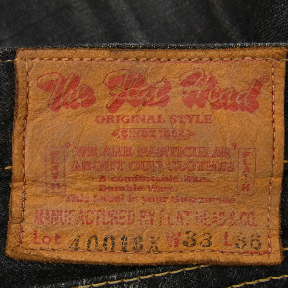 THE FLAT HEAD ザフラットヘッド 4001BK ブラック デニム パンツ ブラック系 33【中古】