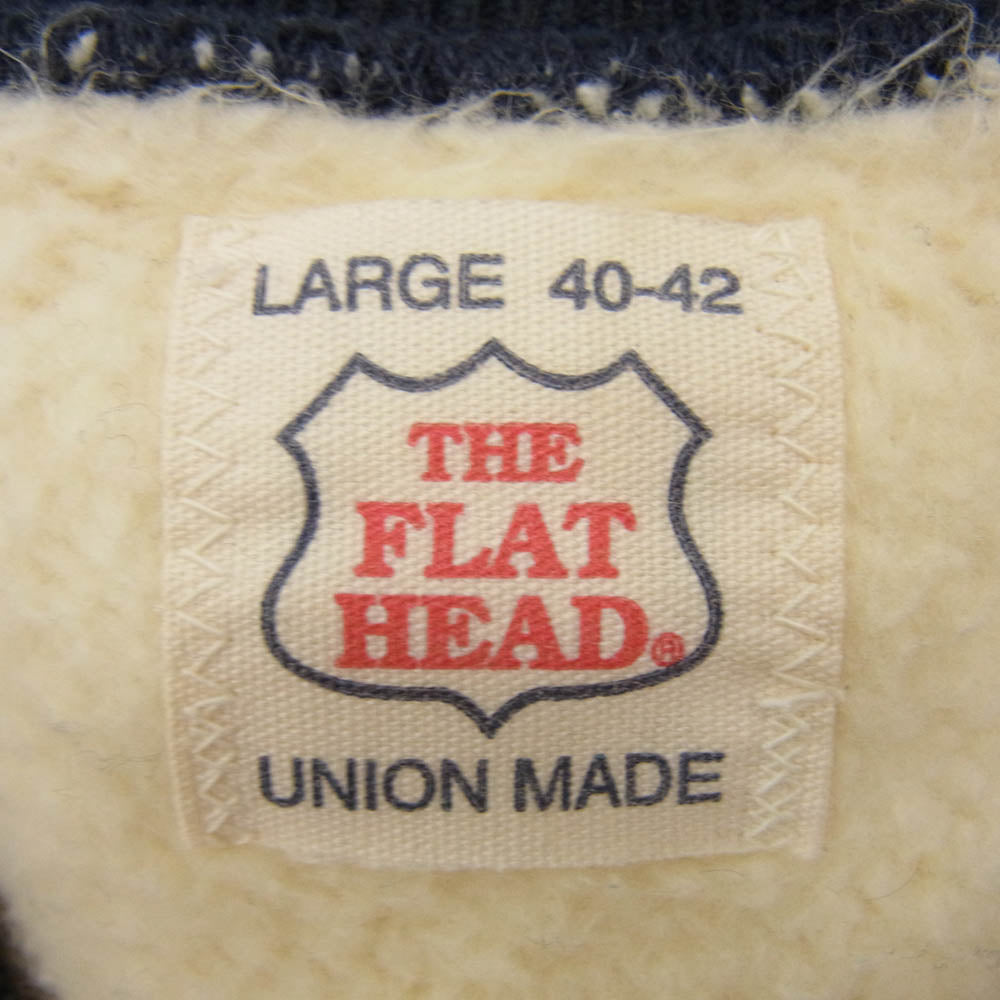 THE FLAT HEAD ザフラットヘッド 雪柄 フルジップ スウェット ジャケット ネイビー系 L【中古】