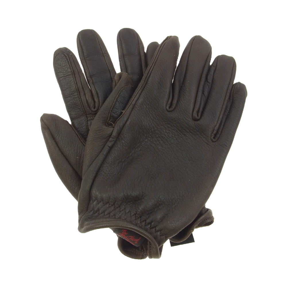 THE FLAT HEAD ザフラットヘッド DEER SKIN GLOVE ディアスキン グローブ レザー 手袋 ダークブラウン系 M【中古】