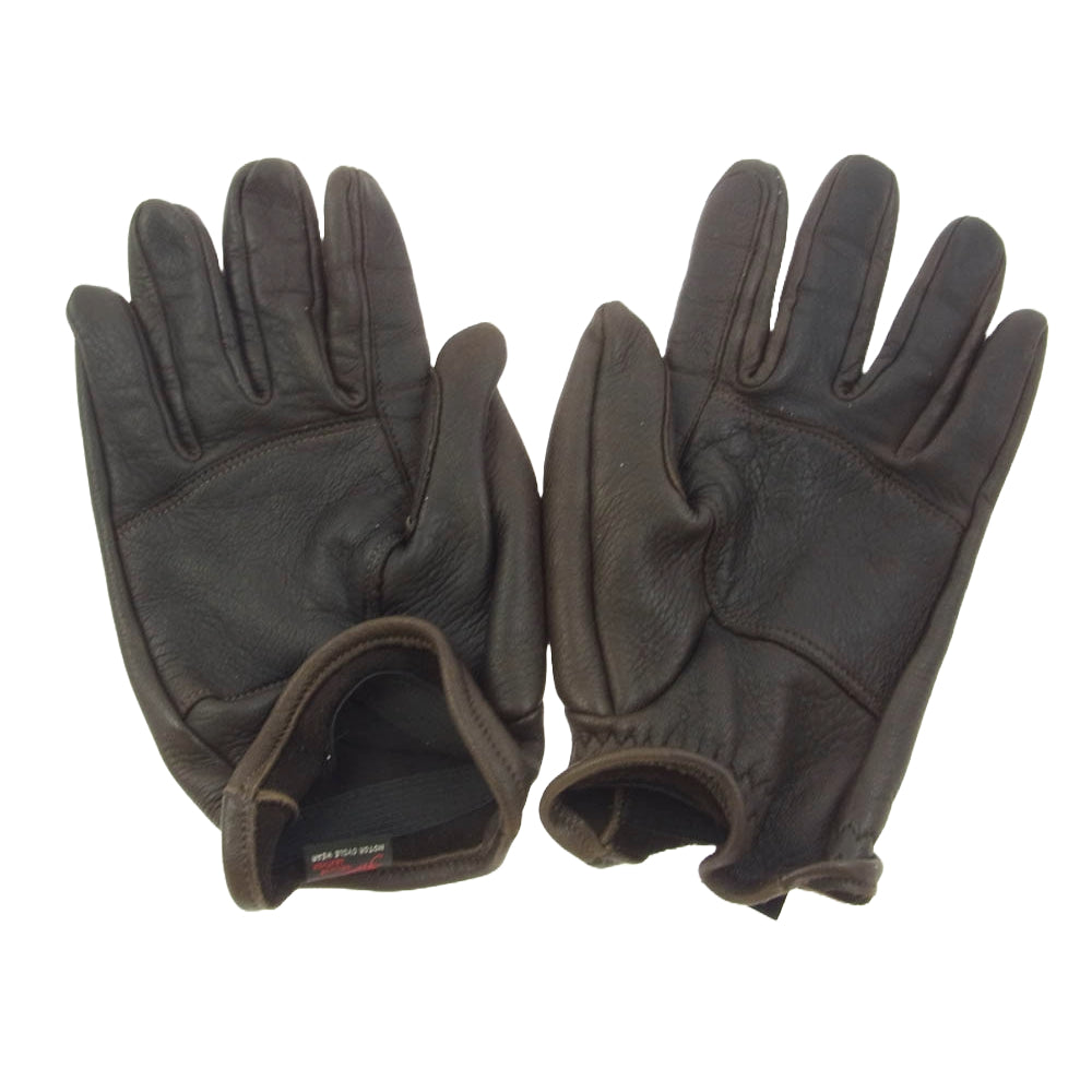 THE FLAT HEAD ザフラットヘッド DEER SKIN GLOVE ディアスキン グローブ レザー 手袋 ダークブラウン系 M【中古】