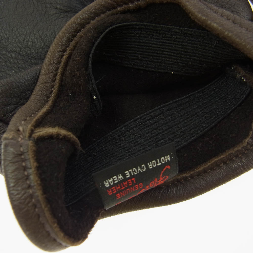 THE FLAT HEAD ザフラットヘッド DEER SKIN GLOVE ディアスキン グローブ レザー 手袋 ダークブラウン系 M【中古】