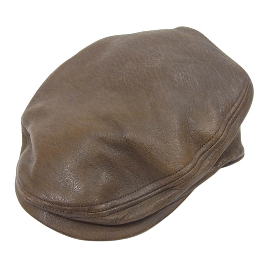 THE FLAT HEAD ザフラットヘッド レザー ハンチング キャップ 帽子 ブラウン系 L【中古】