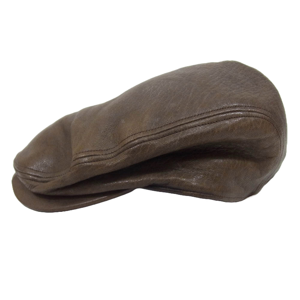 THE FLAT HEAD ザフラットヘッド レザー ハンチング キャップ 帽子 ブラウン系 L【中古】