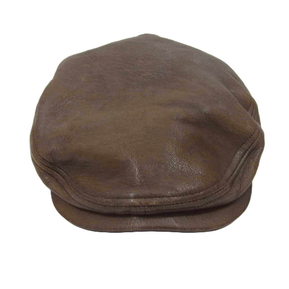THE FLAT HEAD ザフラットヘッド レザー ハンチング キャップ 帽子 ブラウン系 L【中古】