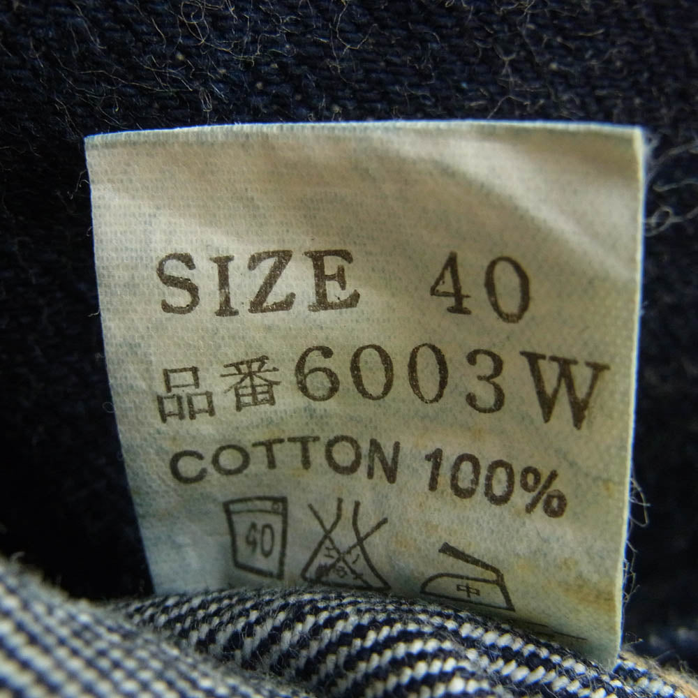 THE FLAT HEAD ザフラットヘッド 6003W 60's DENIM JACKET 3rd デニム ジャケット インディゴブルー系 40【中古】