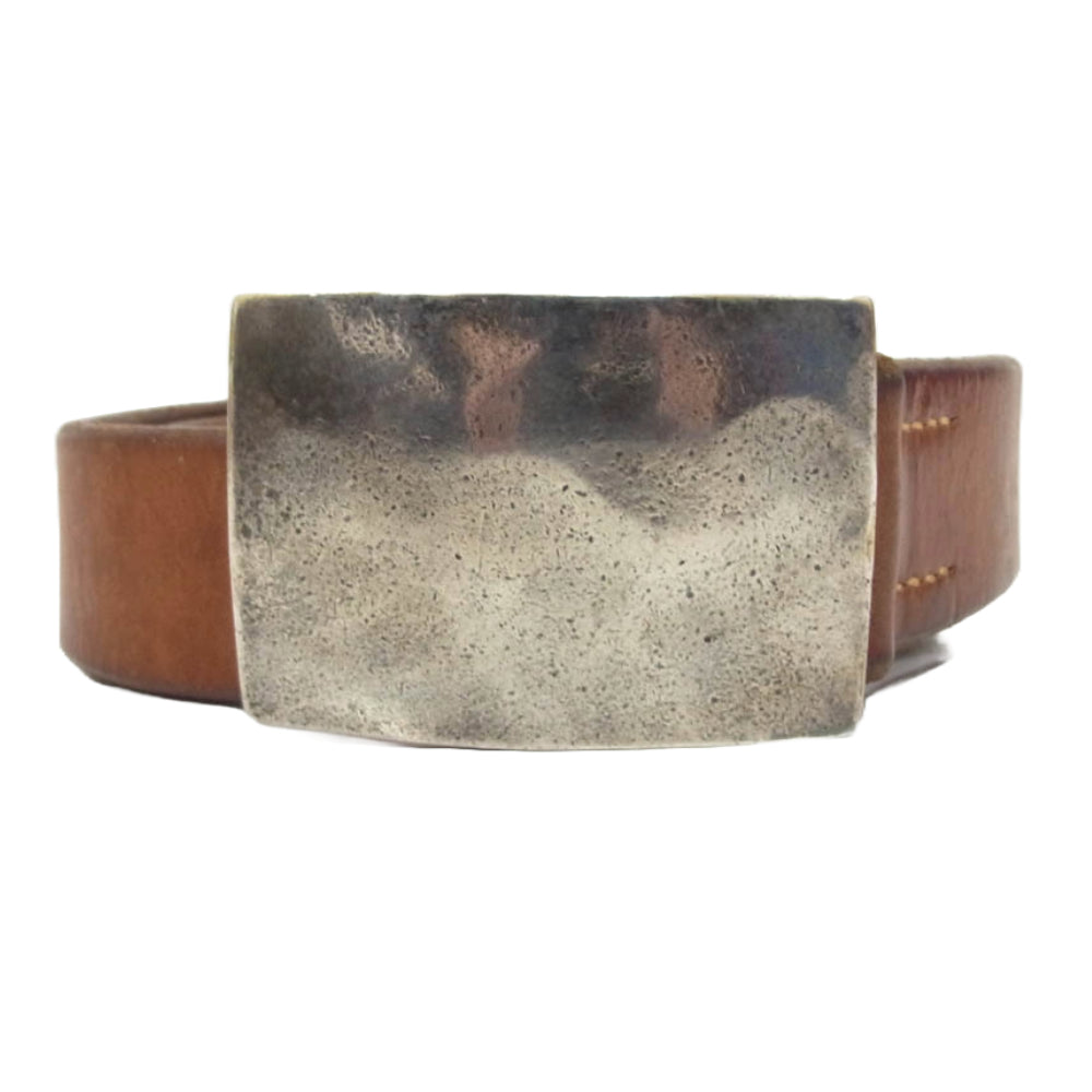 THE FLAT HEAD ザフラットヘッド プレートバックル サドルレザー ベルト ブラウン系 30【中古】