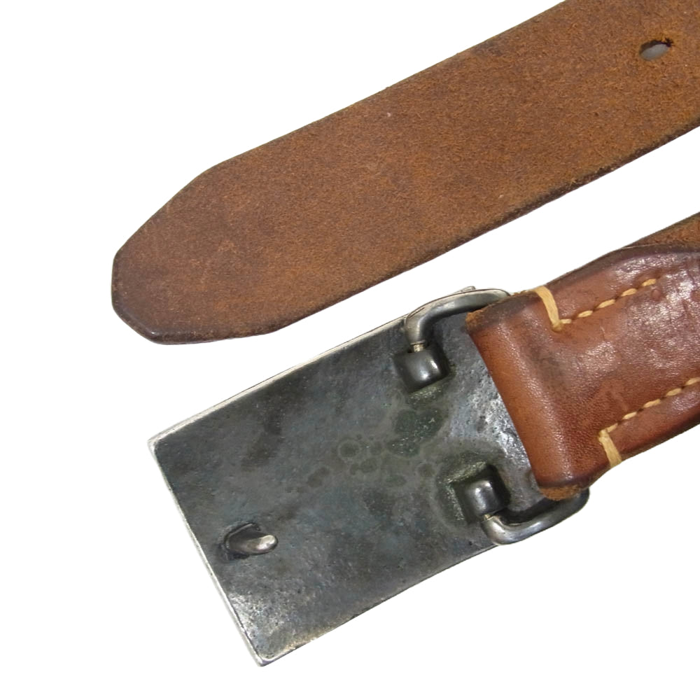 THE FLAT HEAD ザフラットヘッド プレートバックル サドルレザー ベルト ブラウン系 30【中古】