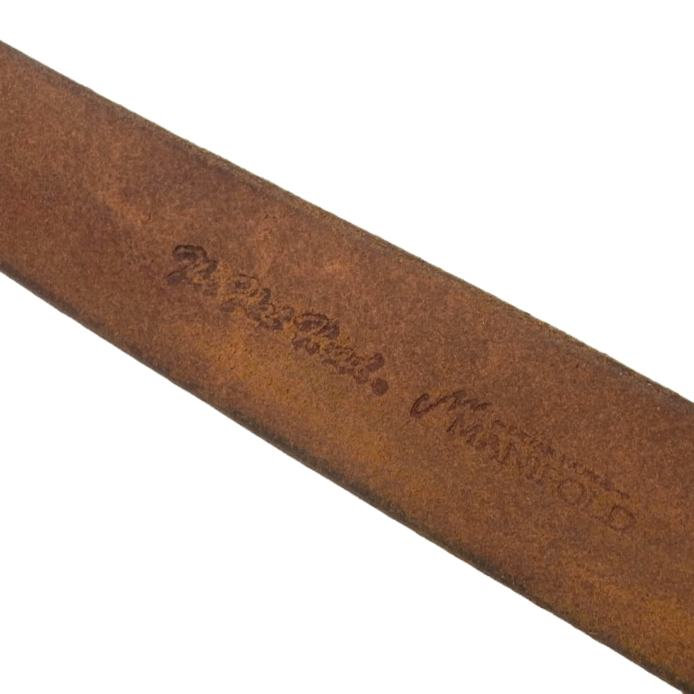 THE FLAT HEAD ザフラットヘッド プレートバックル サドルレザー ベルト ブラウン系 30【中古】