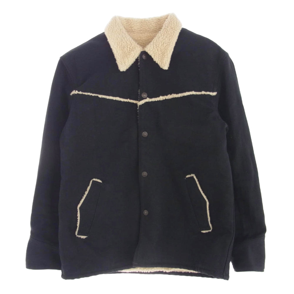 THE FLAT HEAD ザフラットヘッド キャンバス ボア ランチコート ジャケット ブラック系 40【中古】