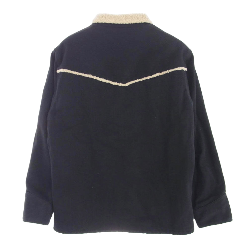 THE FLAT HEAD ザフラットヘッド キャンバス ボア ランチコート ジャケット ブラック系 40【中古】