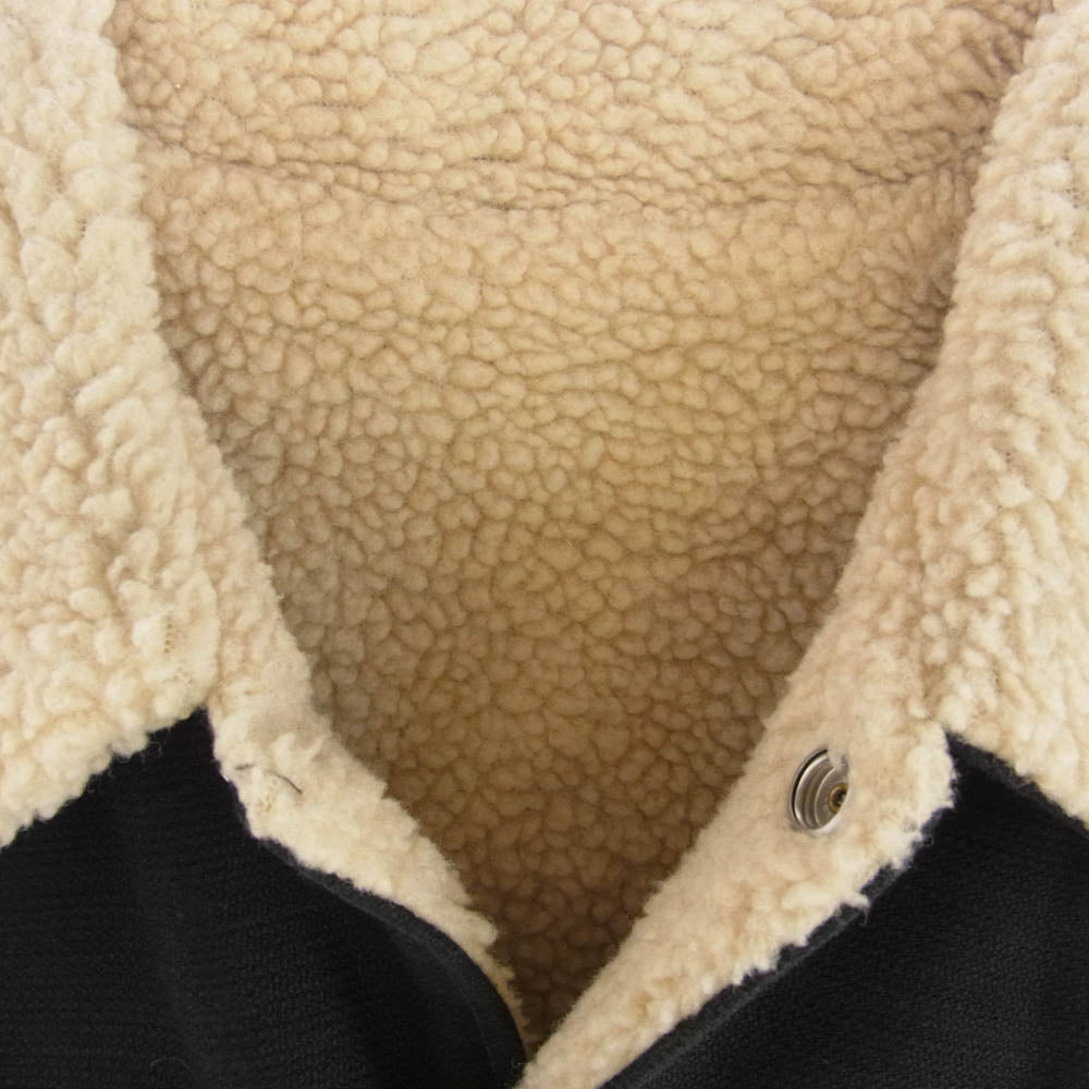 THE FLAT HEAD ザフラットヘッド キャンバス ボア ランチコート ジャケット ブラック系 40【中古】