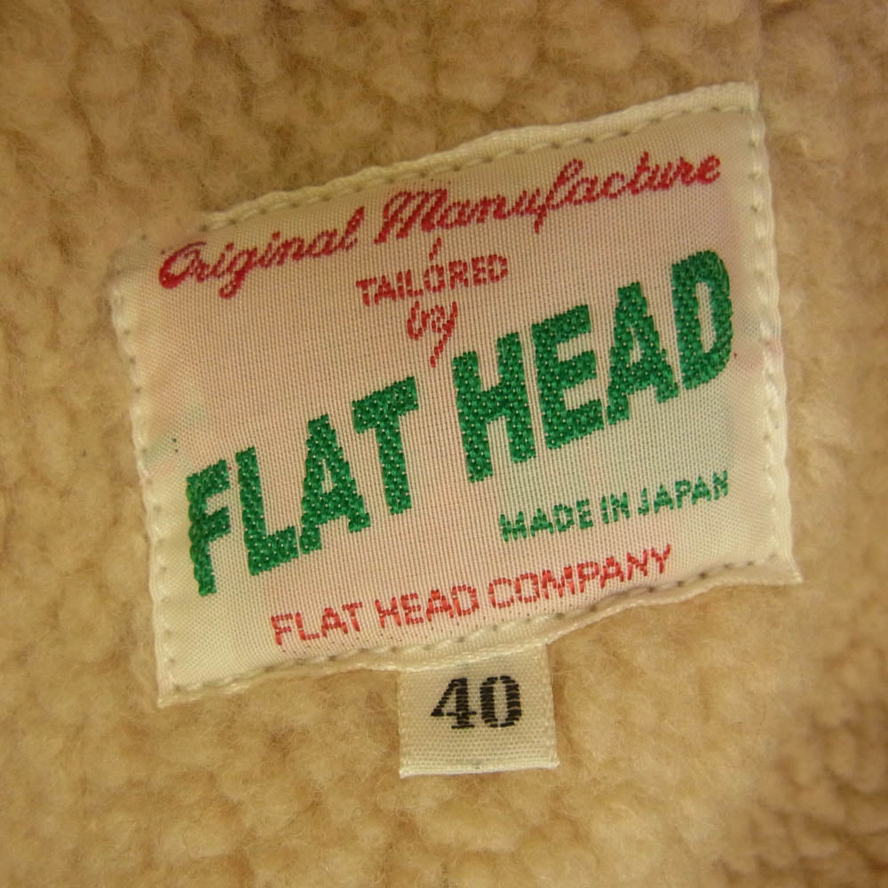 THE FLAT HEAD ザフラットヘッド キャンバス ボア ランチコート ジャケット ブラック系 40【中古】