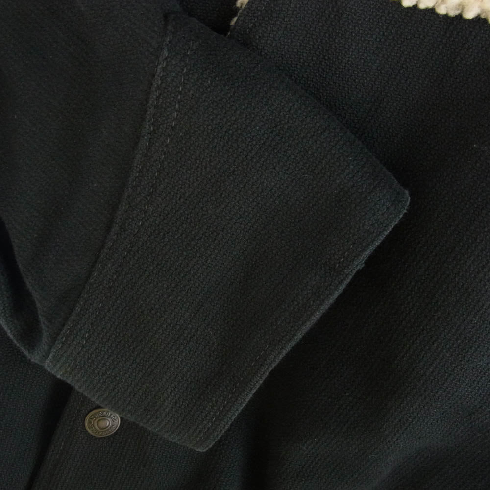 THE FLAT HEAD ザフラットヘッド キャンバス ボア ランチコート ジャケット ブラック系 40【中古】