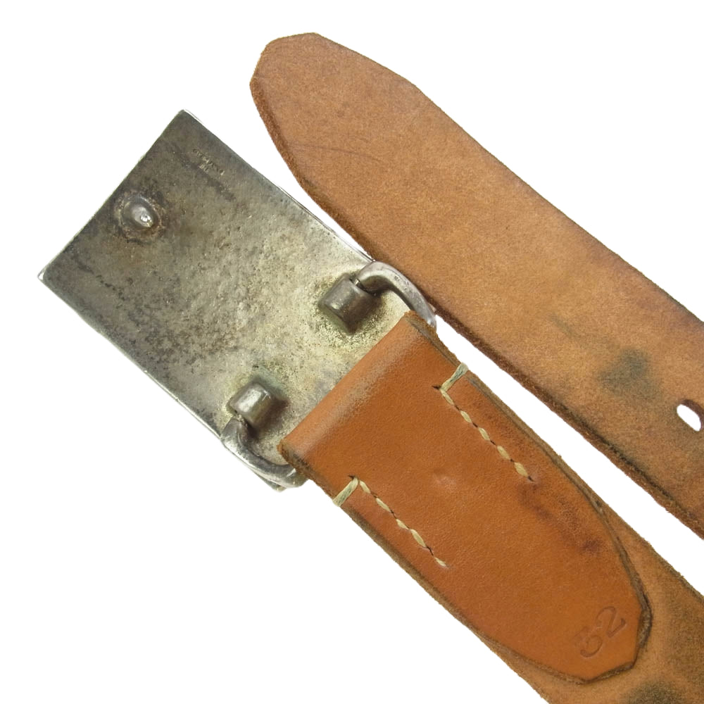 THE FLAT HEAD ザフラットヘッド プレートバックル サドルレザー ベルト 32 ブラウン系 32【中古】