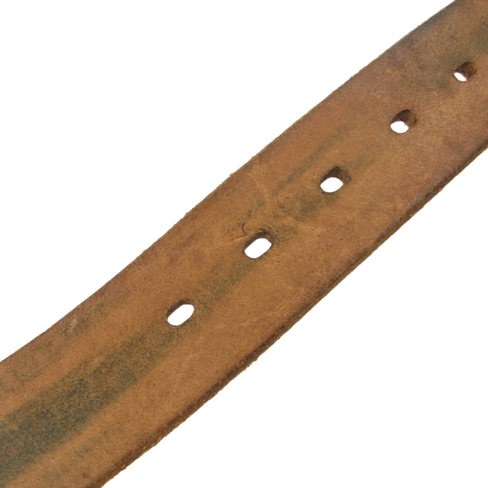 THE FLAT HEAD ザフラットヘッド プレートバックル サドルレザー ベルト 32 ブラウン系 32【中古】