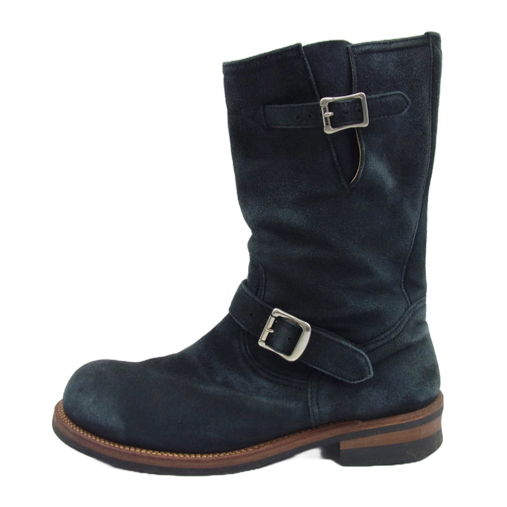 THE FLAT HEAD ザフラットヘッド ディアスキン スエード エンジニアブーツ ブラック系 ブラック系 9.5【中古】