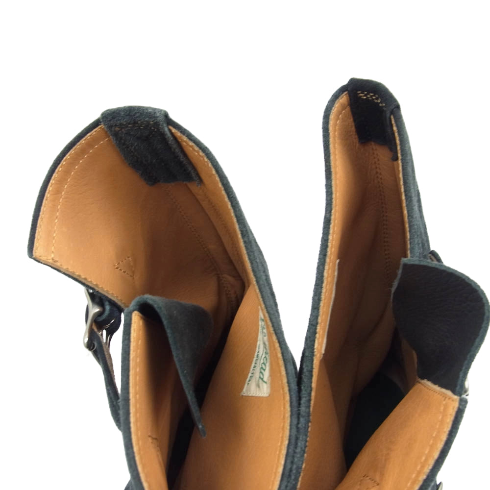 THE FLAT HEAD ザフラットヘッド ディアスキン スエード エンジニアブーツ ブラック系 ブラック系 9.5【中古】