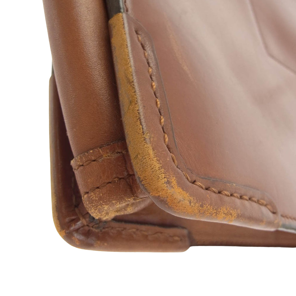 SOMES SADDLE ソメスサドル ネームタグ付き オールレザー ブリーフケース PCケース ビジネスバッグ ブラウン系【中古】