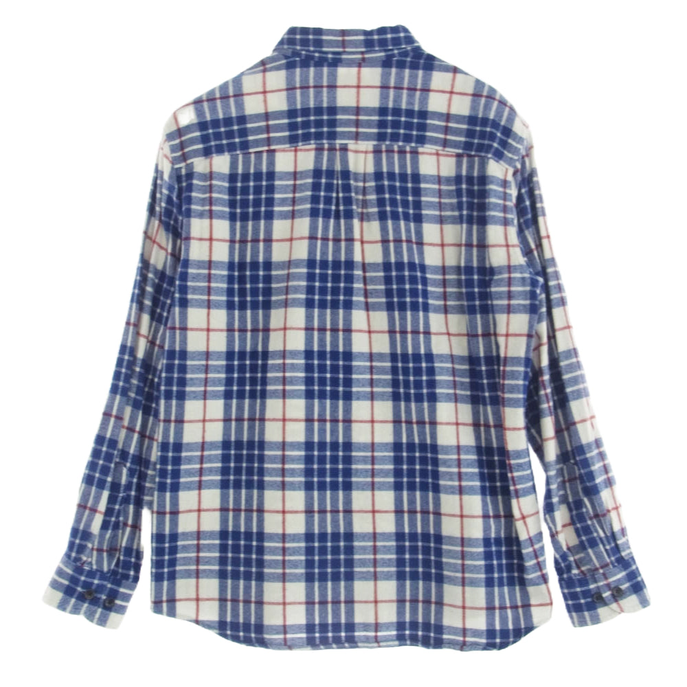 L.L.Bean エルエルビーン ボタンダウン 長袖 チェック フランネル シャツ ブルー系 M【中古】
