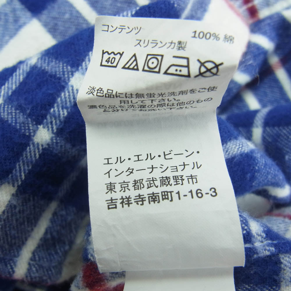 L.L.Bean エルエルビーン ボタンダウン 長袖 チェック フランネル シャツ ブルー系 M【中古】