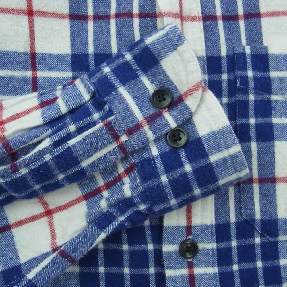 L.L.Bean エルエルビーン ボタンダウン 長袖 チェック フランネル シャツ ブルー系 M【中古】