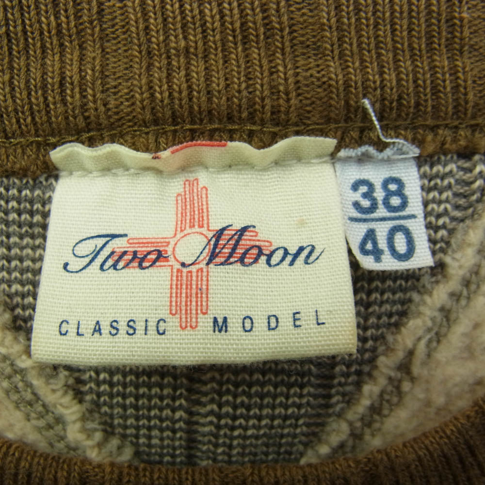 TWO MOON トゥームーン ラグランスリーブ スウェット シャツ 両Vガゼット 丸胴 ブラウン系 38/40【中古】
