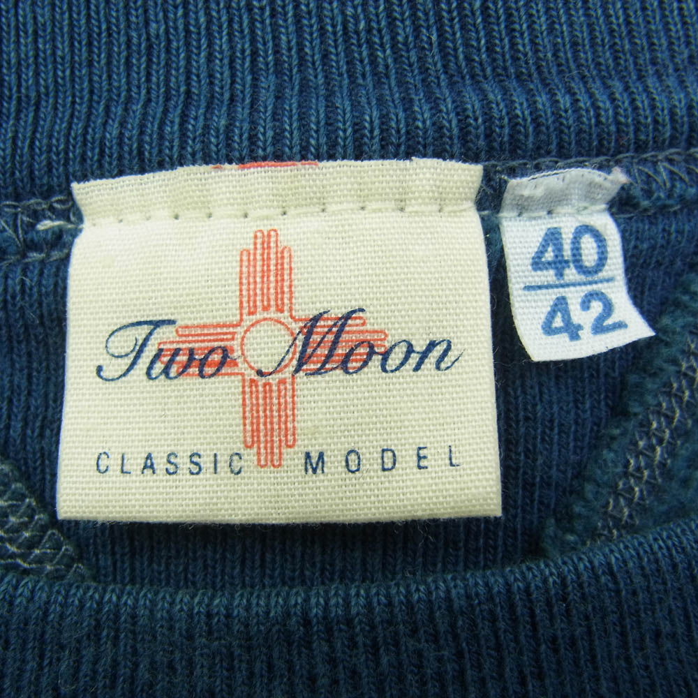 TWO MOON トゥームーン バックプリント スウェット シャツ 両Vガゼット ネイビー系 40/42【中古】