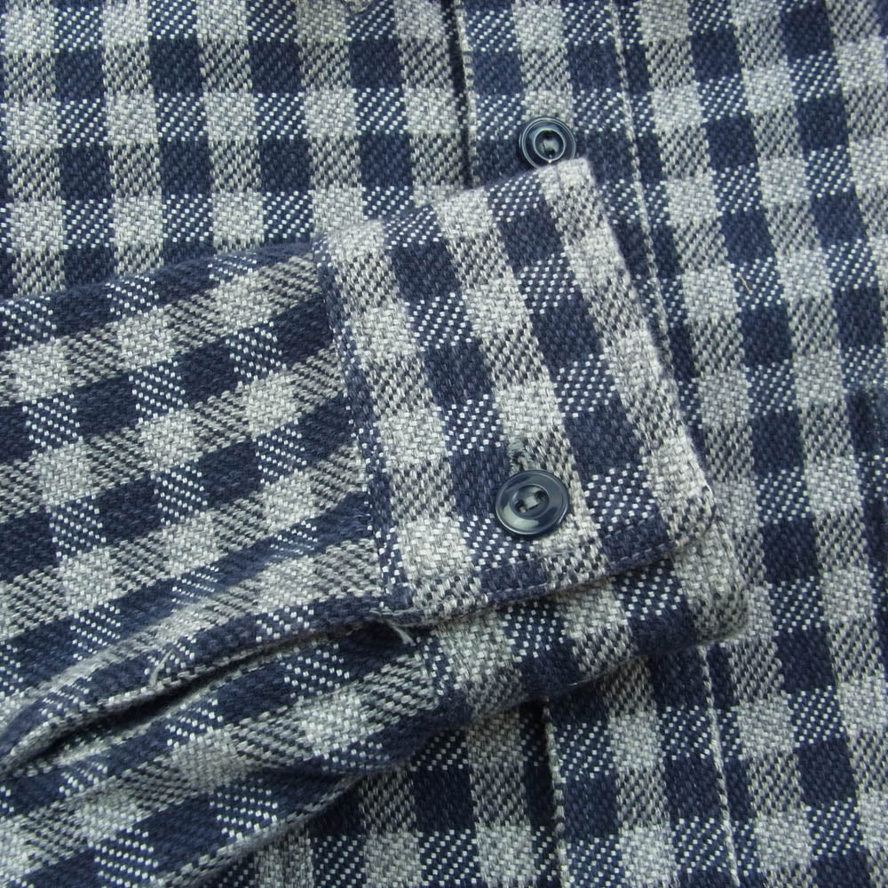 Pherrow's フェローズ ネルシャツ チェック柄 長袖 シャツ グレー ネイビー系 38【中古】