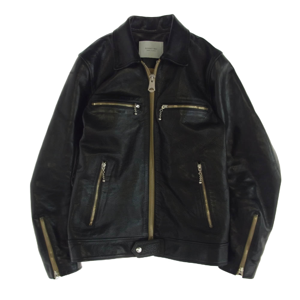 サンセットベイ GEORGIA ホースハイド シングル ライダース ジャケット ブラック系 3【中古】