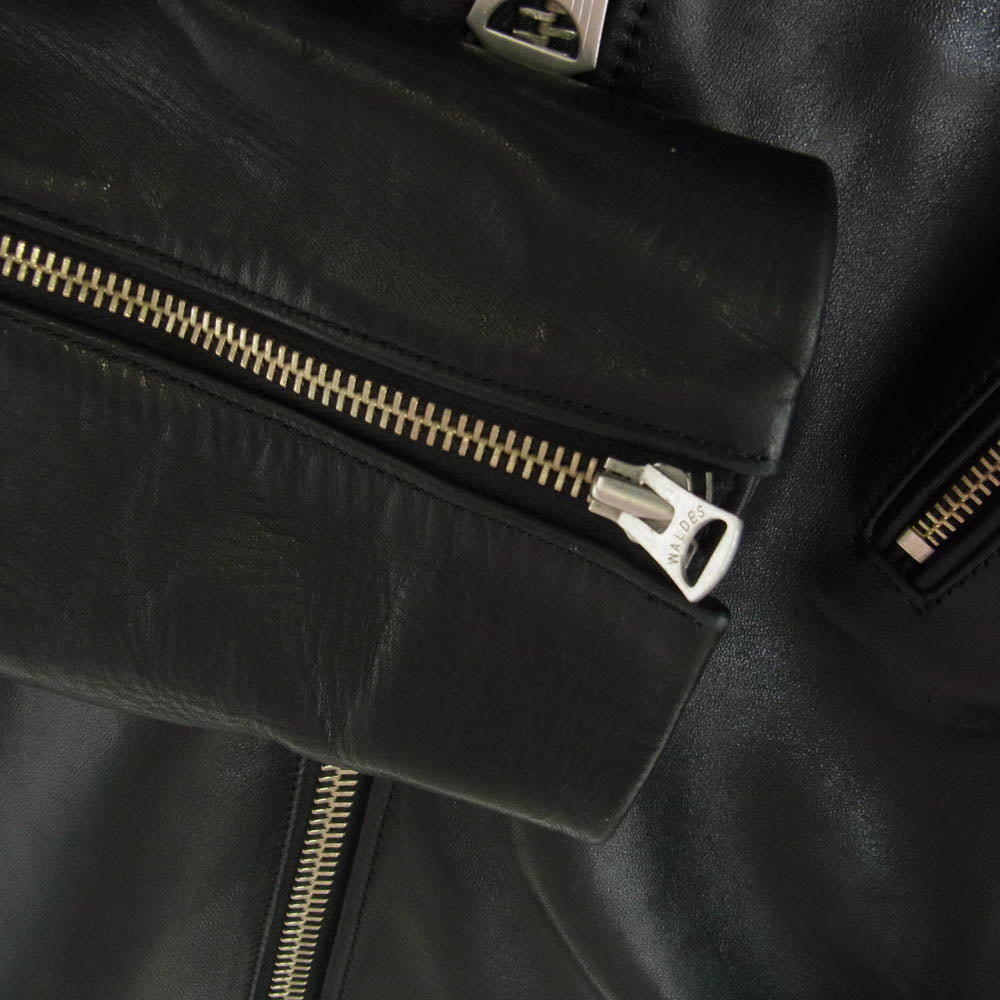 サンセットベイ BUZZARDS ダブルオイル ホースハイド レザー セミダブル ライダース ジャケット ブラック系 2【中古】