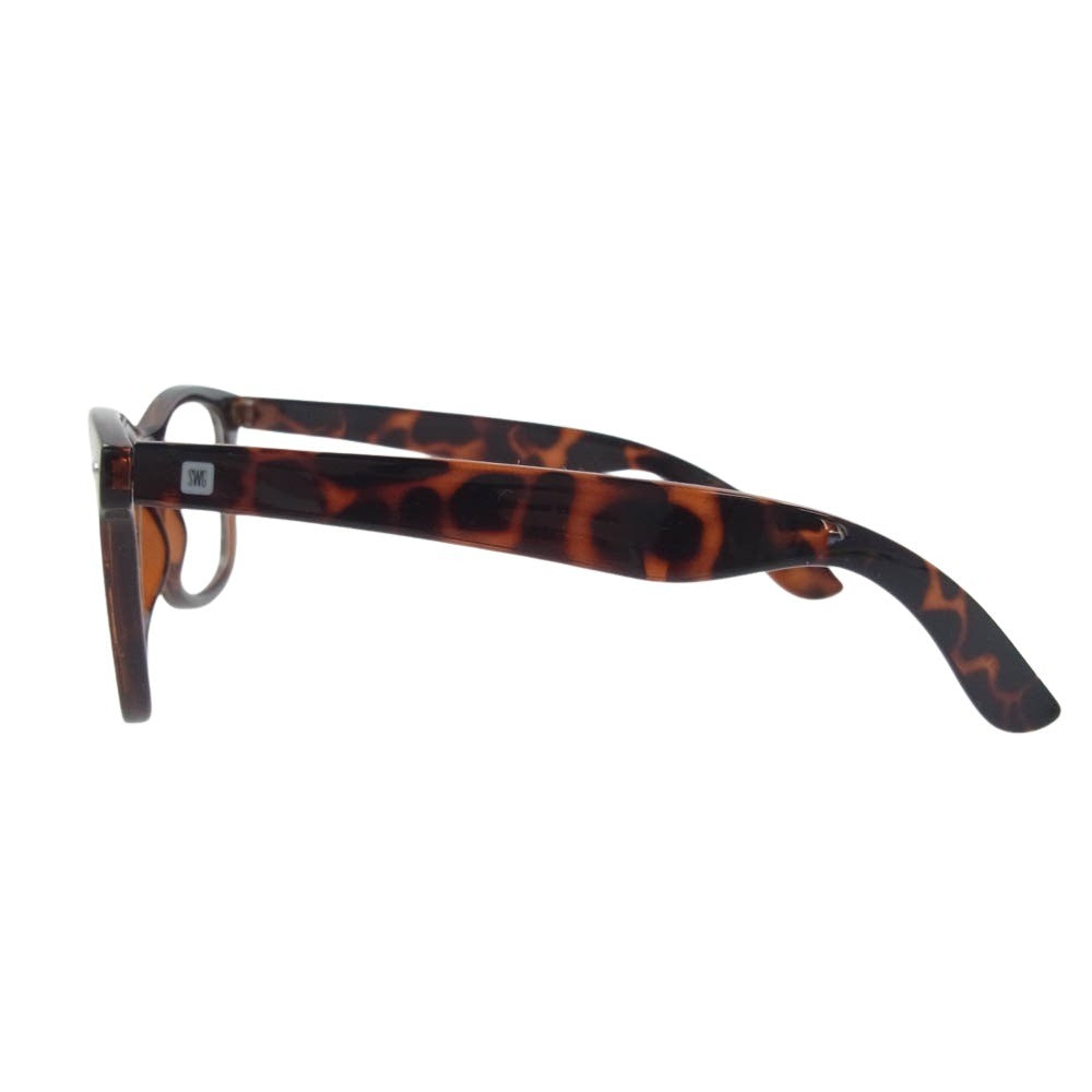 SWAGGER スワッガー ハーフリム アイウェア サングラス 眼鏡 ブラウン【中古】