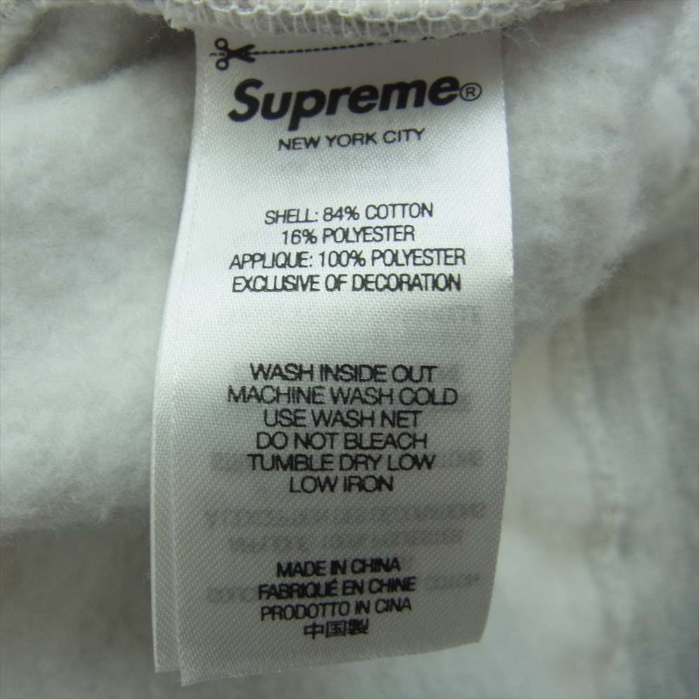Supreme シュプリーム 23AW Satin Applique Hooded Sweatshirt サテン アップリケ スウェット パーカー グレー グレー系 M【中古】