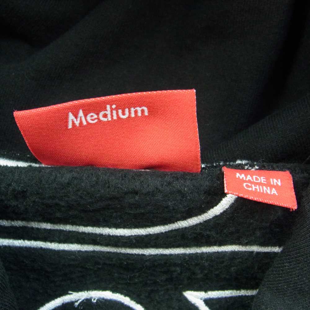 Supreme シュプリーム 23AW Satin Applique Hooded Sweatshirt サテン アップリケ スウェット パーカー ブラック ブラック系 M【中古】