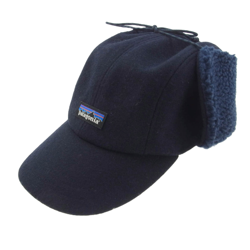 patagonia パタゴニア 22325 Recycled Wool earflap Cap リサイクル ウール イヤーフラップ キャップ 帽子 ネイビー系 S【中古】